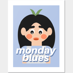 Cute Girl Having The Monday Blues Posters and Art